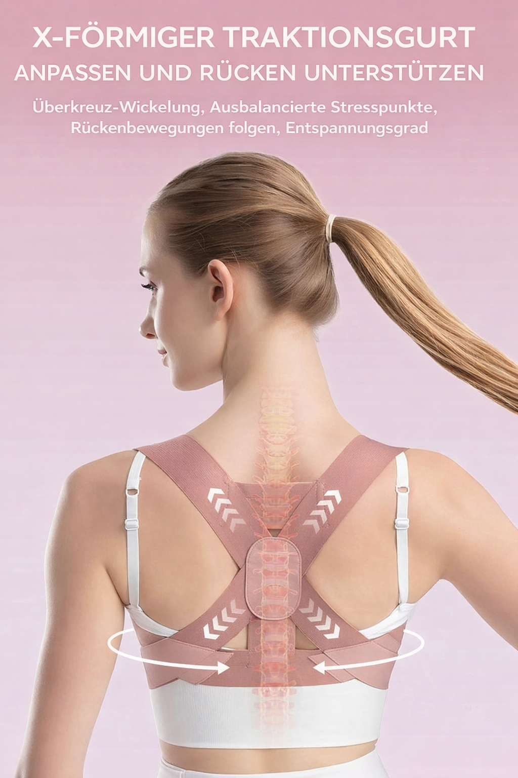 Unsichtbare Haltungskorrektur-Rückenstütze für Damen & Herren