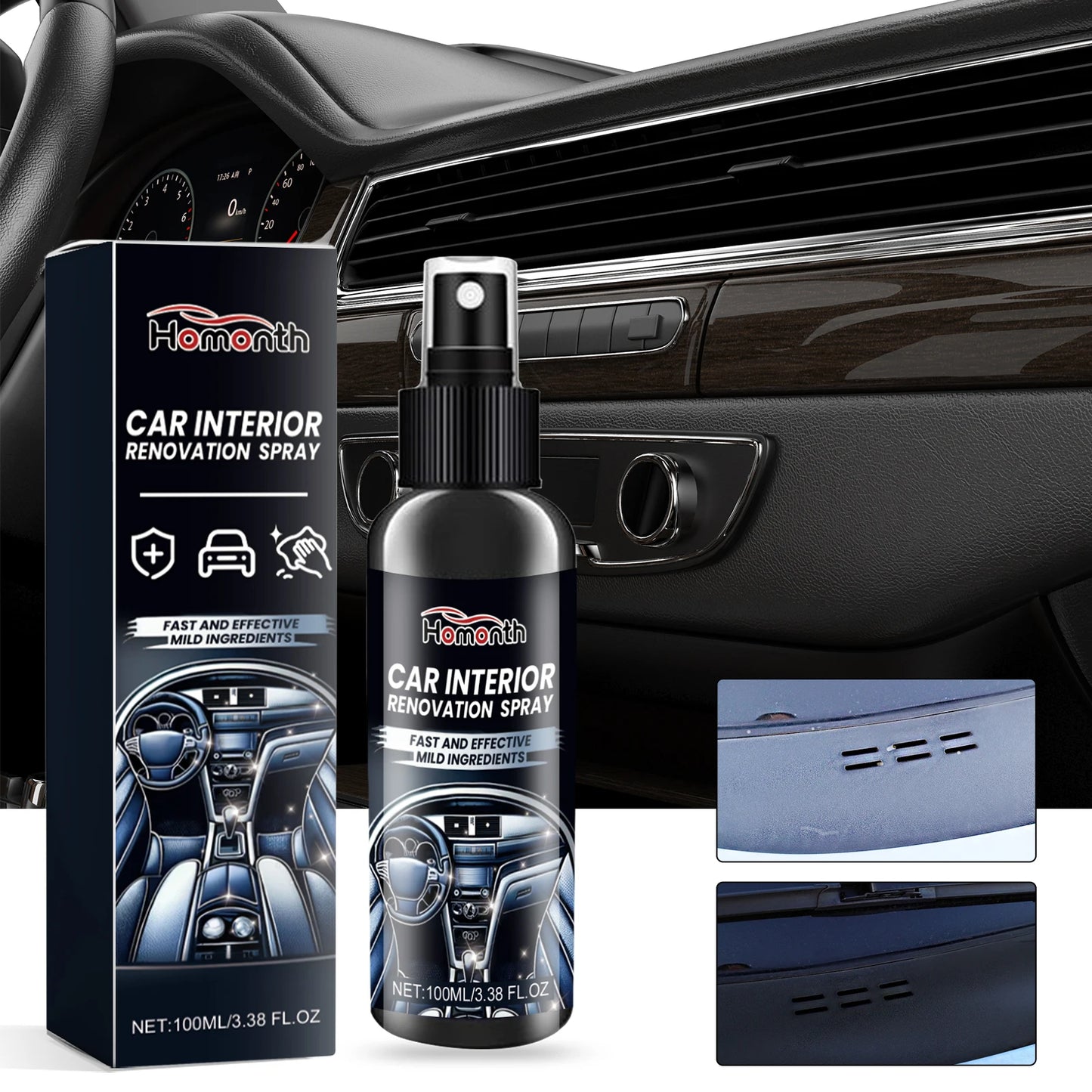 Auto Innenraum Auffrischungsspray 100ml - Sitze & Armaturenbrett Reinigung